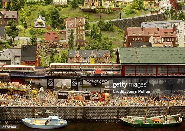 The Hamburg part of the "Miniatur Wunderland" is pictured on April 2, 2009 in Hamburg, Germany. The world's largest model railway and one of the most...