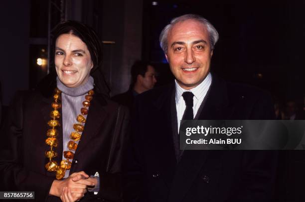 Françoise Bettencourt Meyers et Jean-Pierre Meyers à la soirée de lancement d'un nouveau parfum Lanvin le 23 janvier 1997 à Paris, France.