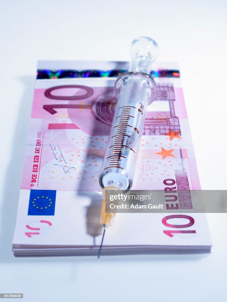 Euro Notes with Syringe