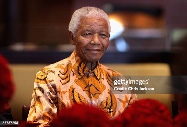 Nelson Mandela smiles during a lunch to Benefit the Mandela Children's Foundation as part of the celebrations of the opening of the new One&Only Cape...