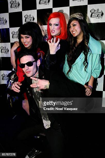 Melissa Marie, wil Francis, Jeffree Star and Allison attend the Vans Warped Tour 2009 15th anniversary press conference & kick-off party at the Key...