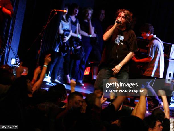 Tony Cadena of the Adolescents performs at the Vans Warped Tour 2009 15th anniversary press conference & kick-off party at the Key Club on April 2,...