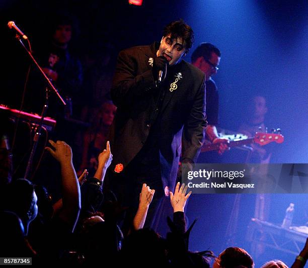 Jack Grisham of TSOL performs at the Vans Warped Tour 2009 15th anniversary press conference & kick-off party at the Key Club on April 2, 2009 in...