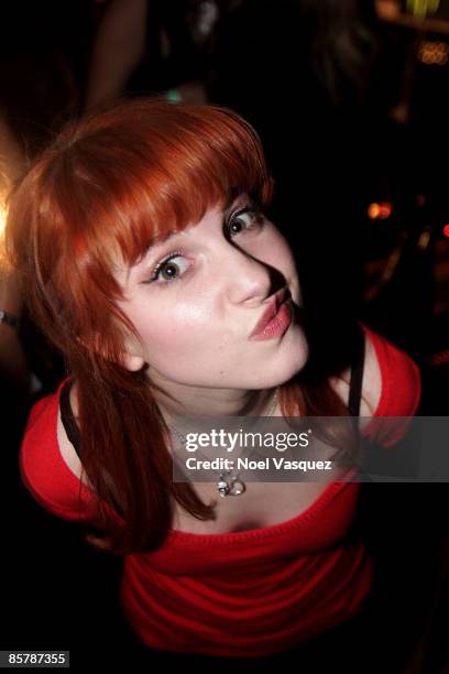 Haley Williams of Paramore attends the Vans Warped Tour 2009 15th anniversary press conference & kick-off party at the Key Club on April 2, 2009 in...