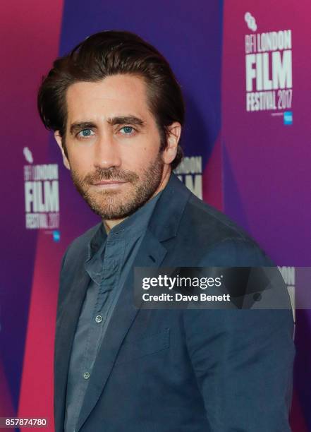 Jake Gyllenhaal poses during a Screen Talk at the 61st BFI London Film Festival on October 5, 2017 in London, England.