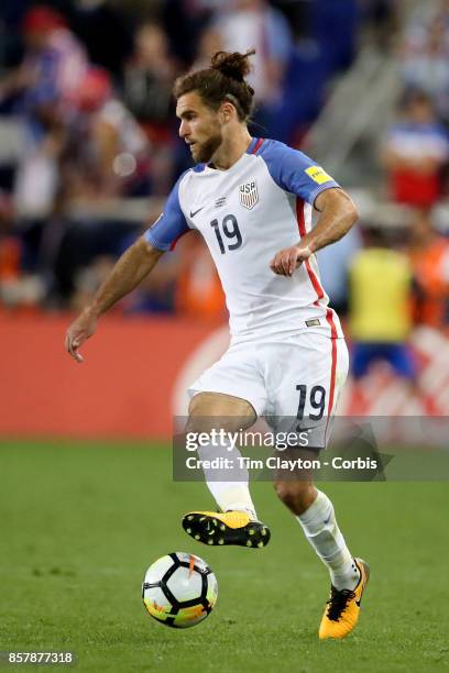 Graham Zusi of the United States in action during the United States Vs Costa Rica CONCACAF International World Cup qualifying match at Red Bull...