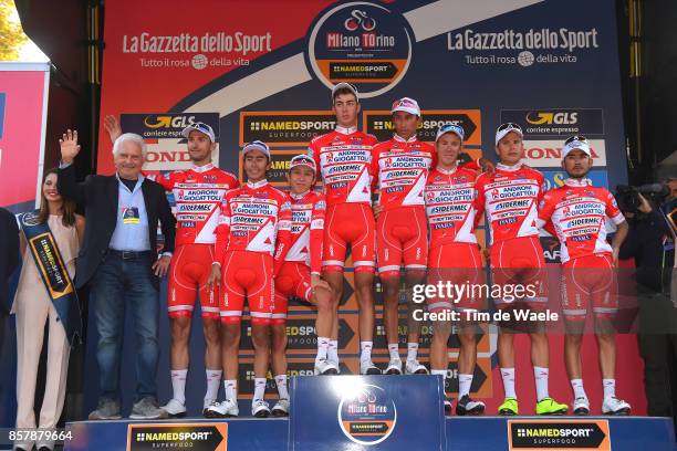 98th Milano - Torino 2017 Podium / Team Androni - Sidermec - Bottecchia / Egan Arley BERNAL / Davide BALLERINI / Mattia FRAPPORTI / Fausto MASNADA /...