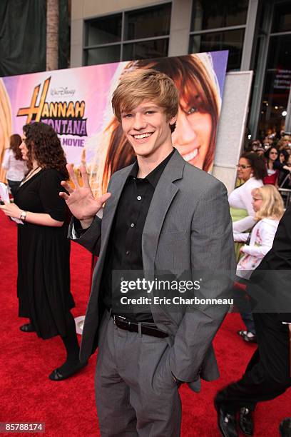 Lucas Till at the World Premiere of Walt Disney Pictures "Hannah Montana The Movie" on April 02, 2009 at the El Capitan Theatre in Hollywood,...