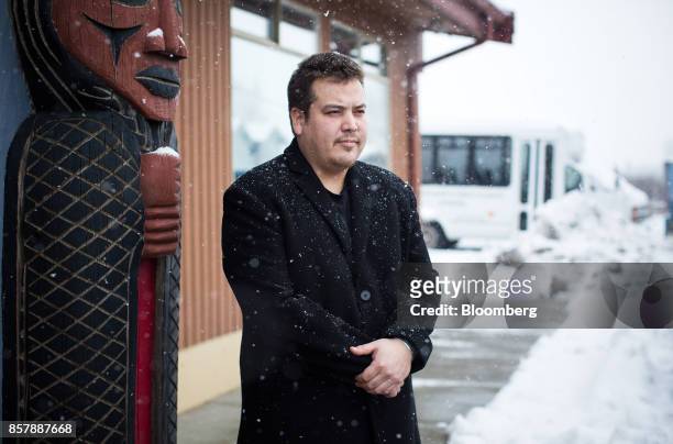 Bryce Williams, chief of the Tsawwassen First Nation, stands for a photograph in Tsawwassen, British Columbia, Canada, on Wednesday, Feb. 8, 2017....