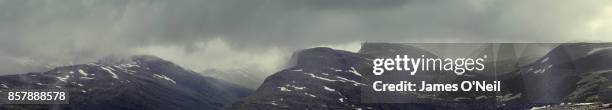 stormy mountain panoramic, norway - large format camera stock pictures, royalty-free photos & images