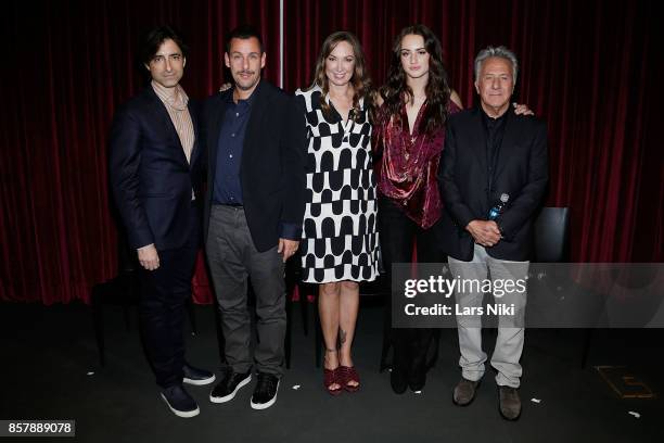 Writer and director Noah Baumbach, actor Adam Sandler, actress Elizabeth Marvel, actress Grace Van Patten and actor Dustin Hoffman attend The Academy...