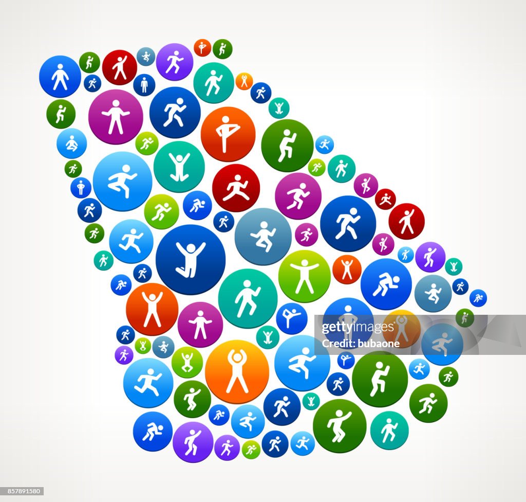 Wellness Button Georgia Wellness Active Lifestyle Vector Button Pattern High-Res Vector ...