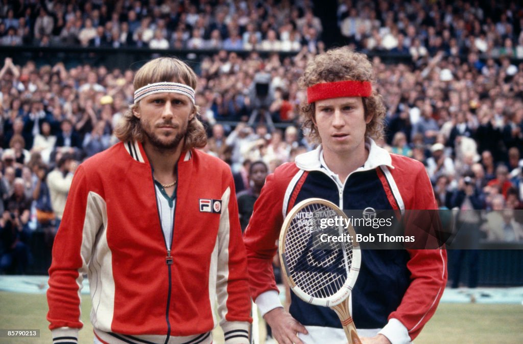 John McEnroe and Bjorn Borg In 1981 Wimbledon Championships Final