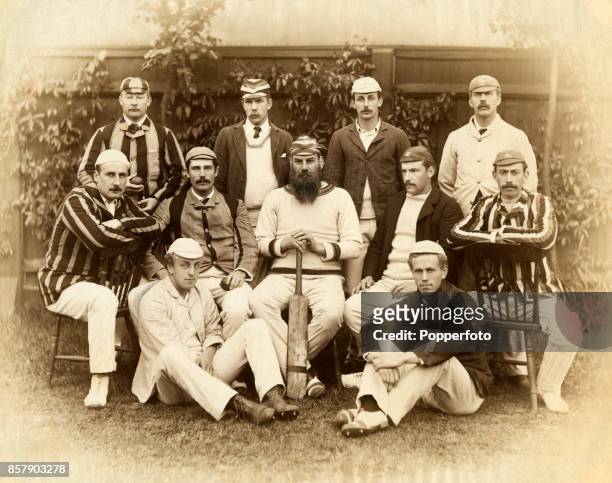 The Gentlemen of England cricket team prior to their match against the Australian cricket team during their tour of England at the Kennington Oval in...