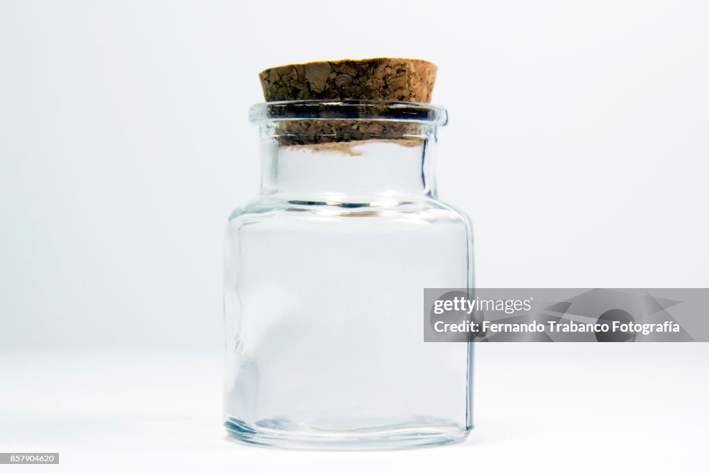 Empty glass jar