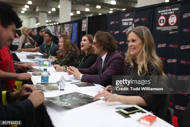 Gale Anne Hurd, Holland Roden, Brett-Patrick Jenkins and Kristin Bauer van Straten attend Amazon Prime Video's Lore New York Comic Con 2017 Autograph...