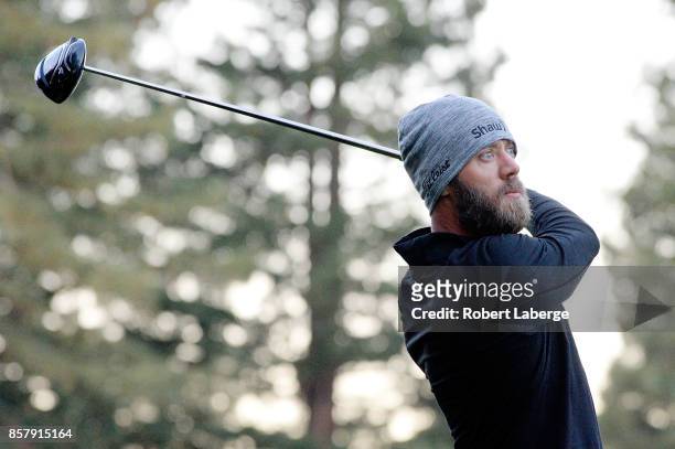 Graham DeLaet of Canada plays his shot from the 12th tee during the first round of the Safeway Open at the North Course of the Silverado Resort and...