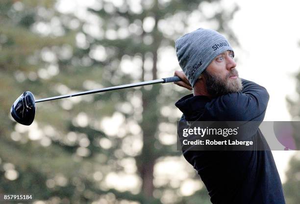 Graham DeLaet of Canada plays his shot from the 12th tee during the first round of the Safeway Open at the North Course of the Silverado Resort and...