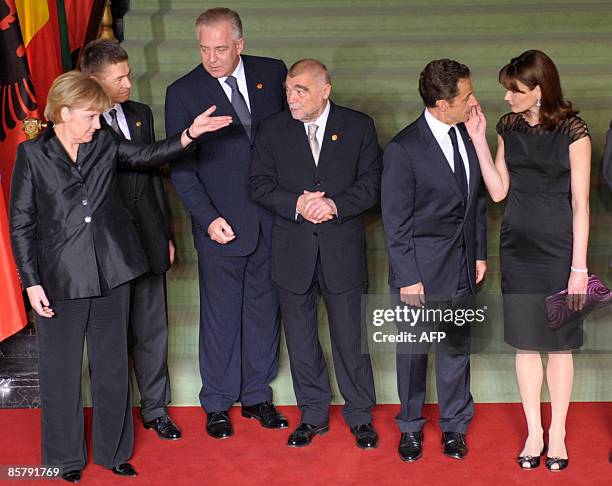 German Chancellor Angela Merkel, her husband Joachim Sauer, Croatian Prime Minister Ivo Sanader, Croatian President Stjepan Mesic, French President...