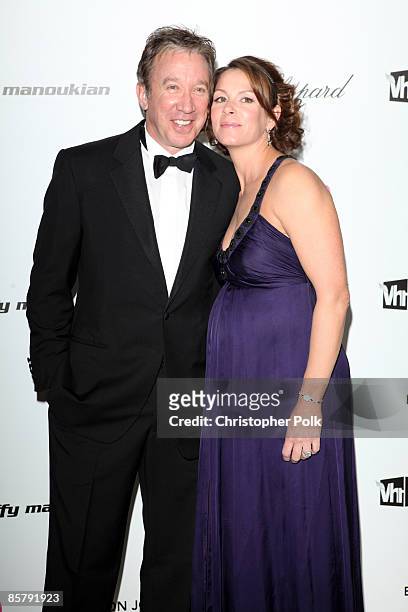 Tim Allen and Jane Hajduk arrive to the 17th Annual Elton John Aids Foundation Party to celebrate the Academy Awards at the Pacific Design Center in...