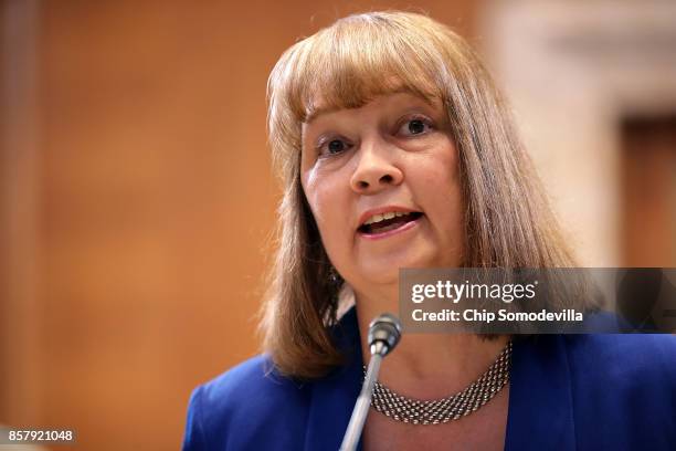 National Right to Life President Carol Tobia speaks in favor of the Senate version of the 'Pain Capable Unborn Child Protection Act' during a news...