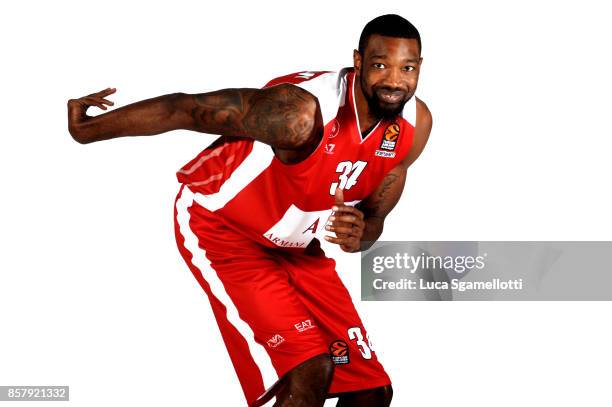 Cory Jefferson, #34 of AX Armani Exchange Olimpia Milan poses during AX Armani Exchange Olimpia Milan 2017/2018 Turkish Airlines EuroLeague Media Day...