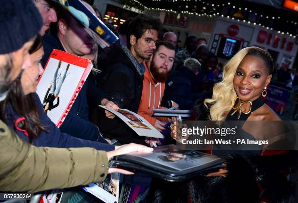 Mary J Blige attending the Premiere of Mudbound as part of the BFI London Film Festival, at The Odeon Leicester Square, London. PRESS ASSOCIATION...