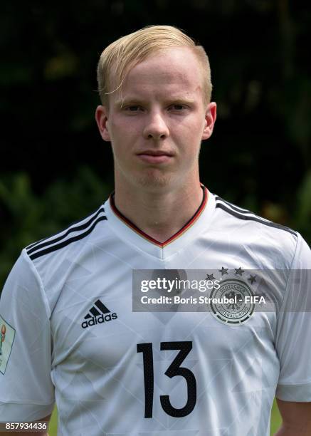 Dennis Jastrzembski of Germany pose ahead of the FIFA U-17 World Cup India 2017 tournament at Park Hyatt Goa Resort on October 5, 2017 in Goa, India.