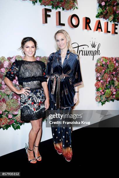 German presenter Nazan Eckes and Anne Meyer-Minnemann, chief editor Gala Germany attend the Florale By Triumph Dinner Hosted By Julianne Moore at...