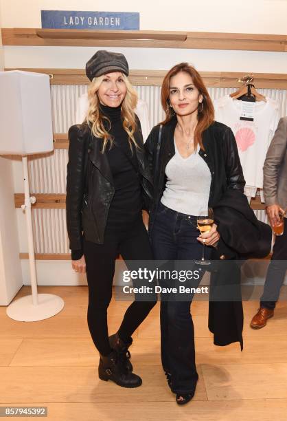 Melissa Odabash and Yasmin Mills attend the launch of the new Lady Garden limited edition t-shirts designed by Naomi Campbell, Cara Delevingne, Poppy...