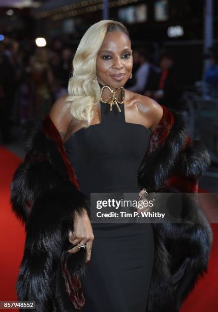 Mary J. Blige attends the Royal Bank of Canada Gala & European Premiere of "Mudbound" during the 61st BFI London Film Festival on October 5, 2017 in...