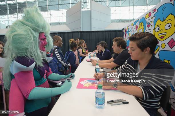 Fan dressed as Steven Universe character Alexandrite attends the Steven Universe signing during New York Comic Con 2017 - JK at Jacob K. Javits...