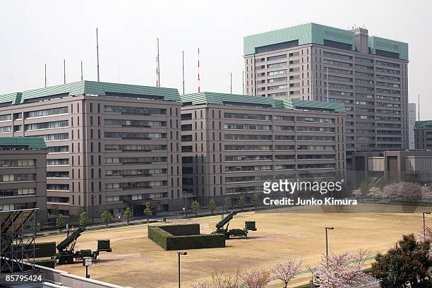 Patriot Advanced Capability-3 interceptors are located at Ministry of Defense on April 4, 2009 in Tokyo, Japan. North Korea has said it will launch...