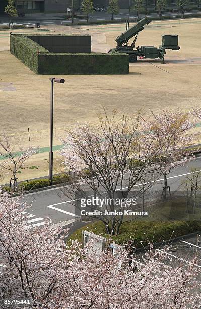 Patriot Advanced Capability-3 interceptors are shown at the Ministry of Defense on April 4, 2009 in Tokyo, Japan. North Korea has said it will launch...