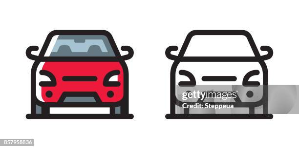 car icon - car front view stock illustrations