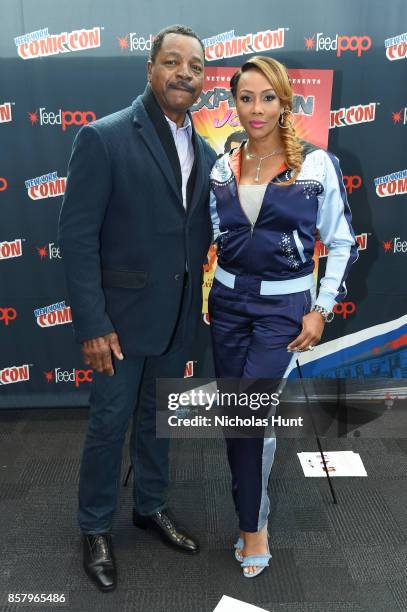 Carl Weathers and Vivica A. Fox attend the Explosion Jones Panel at the 2017 New York Comic Con - Day 1 on October 5, 2017 in New York City.