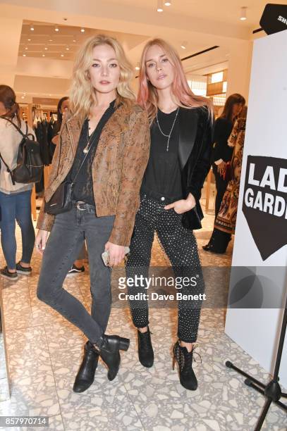 Clara Paget and Mary Charteris attend the launch of the new Lady Garden limited edition t-shirts designed by Naomi Campbell, Cara Delevingne, Poppy...