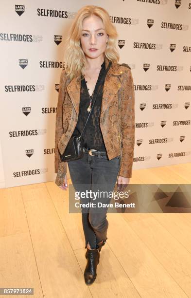 Clara Paget attends the launch of the new Lady Garden limited edition t-shirts designed by Naomi Campbell, Cara Delevingne, Poppy Delevingne, Chloe...