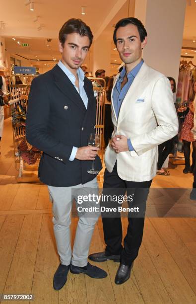 Piotr Krzymowski and Mark Francis Vandelli attend the launch of the new Lady Garden limited edition t-shirts designed by Naomi Campbell, Cara...