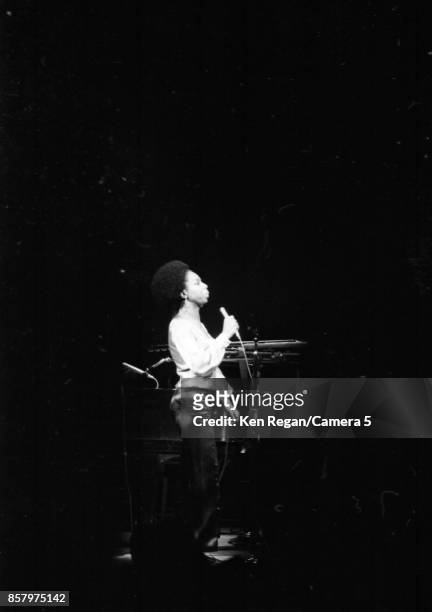 Singer Nina Simone is photographed performing at the Metropolitan Museum of Art on February 4, 1969 in New York City. CREDIT MUST READ: Ken...