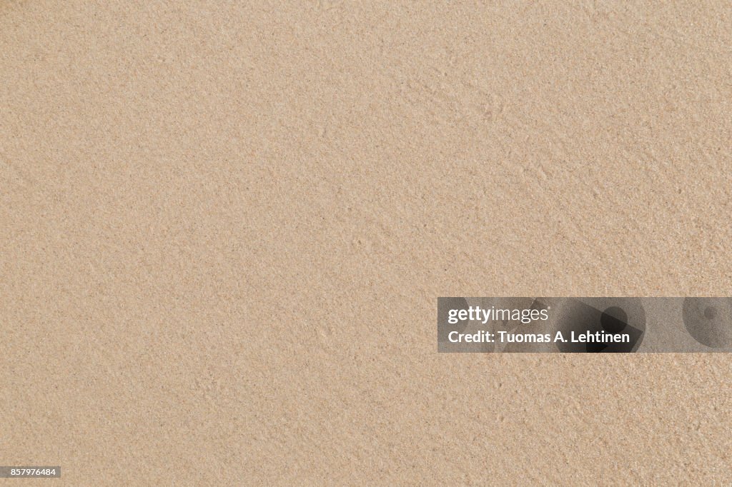 Close-up of smooth sand at a beach texture background.