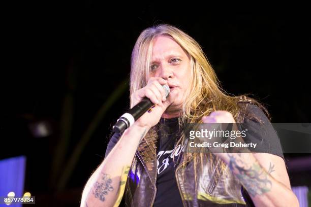 Singer Sebastian Bach performs at the UCLA Operation Mend 10 Year Anniversary at the Home of Founder Ron Katz Sponsored by The Thalians Entertainment...