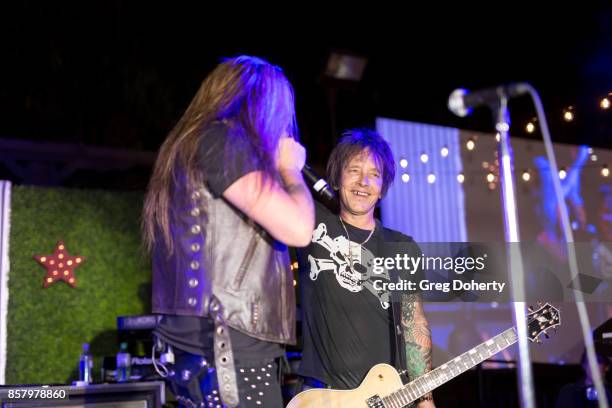 Singer Sebastian Bach and Guitarist Billy Morrison perform at the UCLA Operation Mend 10 Year Anniversary at the Home of Founder Ron Katz Sponsored...