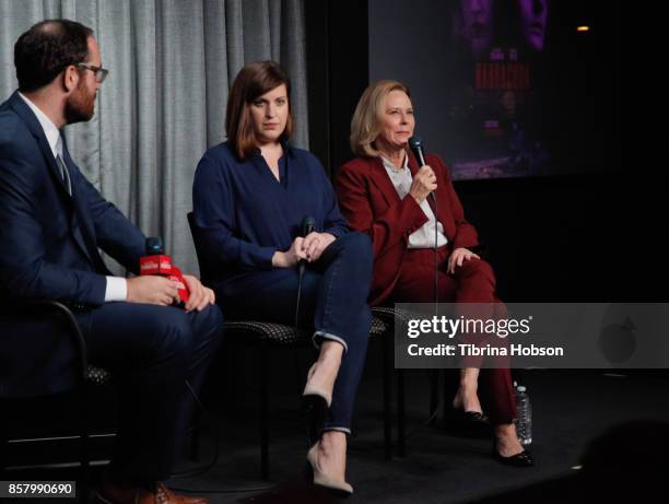 Steve Greene, Allison Tolman and JoBeth Williams attend the SAG-AFTRA Foundation Conversations screening of 'Barracuda' at SAG-AFTRA Foundation...