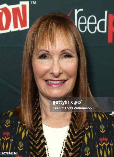 Gale Anne Hurd attends Amazon Prime Video's Lore New York Comic Con 2017 in the Press Room and Floor at The Jacob K. Javits Convention Center on...