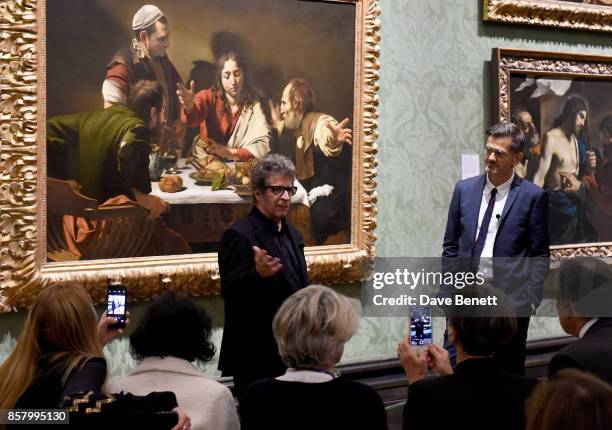 Robert Longo and Larry Keith speak during 'Unexpected View' co-hosted by the National Gallery and Galerie Thaddaeus Ropac on the occasion of Frieze...