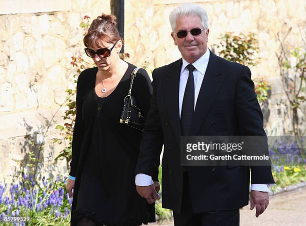 Publicist Max Clifford with his partner Jo Westwood attend the funeral service of Television celebrity Jade Goody at St John The Baptist Church on...