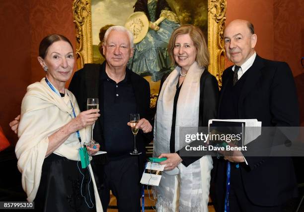 Mercedes Stautzker, Michael Craig-Martin, Marie-Louise Laband and Anthony d'Offay attend 'Unexpected View' co-hosted by the National Gallery and...