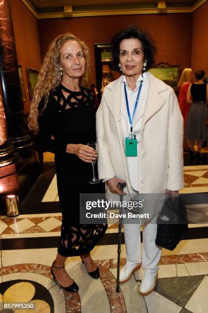 Lady Chipperfield and Bianca Jagger attend 'Unexpected View' co-hosted by the National Gallery and Galerie Thaddaeus Ropac on the occasion of Frieze...