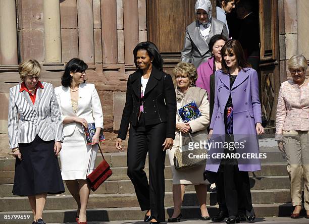 Jeannine de Hoop Scheffer, Bianca Balkenende, Michelle Obama, wife of Jean Claude Juncker Christiane Frising , Hayrunisa Gul , Liri Berisha , French...